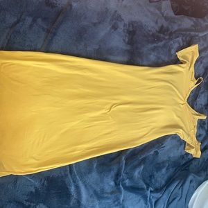 Yellow body con dress